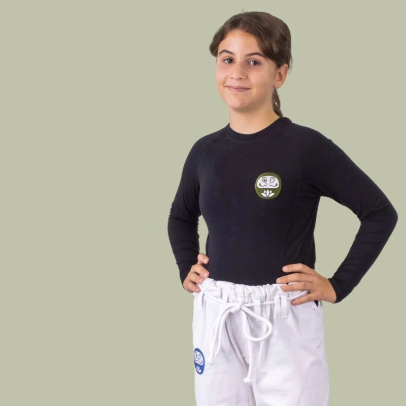 Rashguard Daruma Green Store | Noir | Eco-friendly Bambou Manches Longues