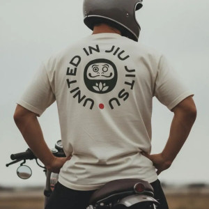 T-Shirt JJB Coton Bio Daruma | United in BJJ | Blanc Naturel