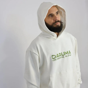 Hoodie JJB Chanvre Daruma | Live, Breathe, Jiu Jitsu | Beige