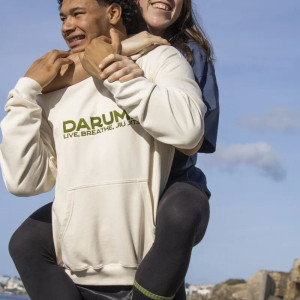 Hoodie JJB Chanvre Daruma | Live, Breathe, Jiu Jitsu | Beige