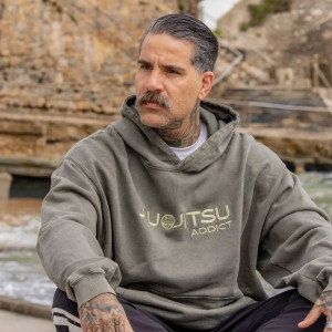 Hoodie JJB Coton Bio Daruma | Jiu Jitsu Addict | Vert Olive