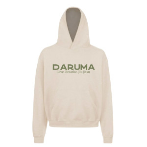Hoodie JJB Chanvre Daruma | Live, Breathe, Jiu Jitsu | Beige