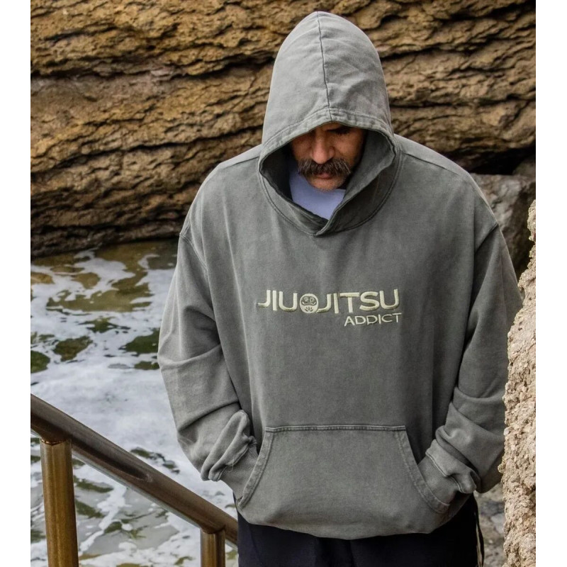 Hoodie JJB Coton Bio Daruma | Jiu Jitsu Addict | Vert Olive