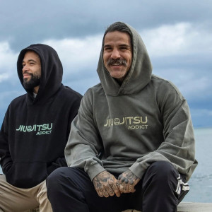 Hoodie JJB Coton Bio Daruma | Jiu Jitsu Addict | Vert Olive