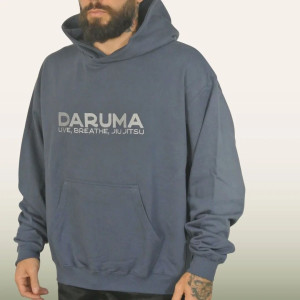 Hoodie JJB Coton Bio Daruma | Live, Breathe, Jiu Jitsu | Marine