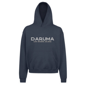 Hoodie JJB Coton Bio Daruma | Live, Breathe, Jiu Jitsu | Marine