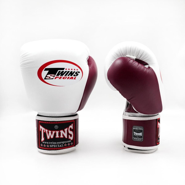 Gants de Boxe TWINS | Marron/Blanc | BGVL-3