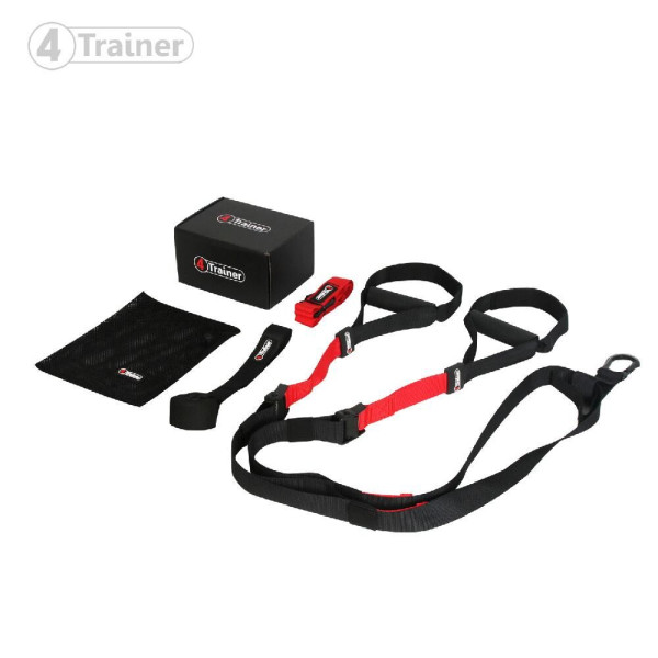 Sangles de Suspension | Kit 180cm Noir/Rouge | 4Trainer