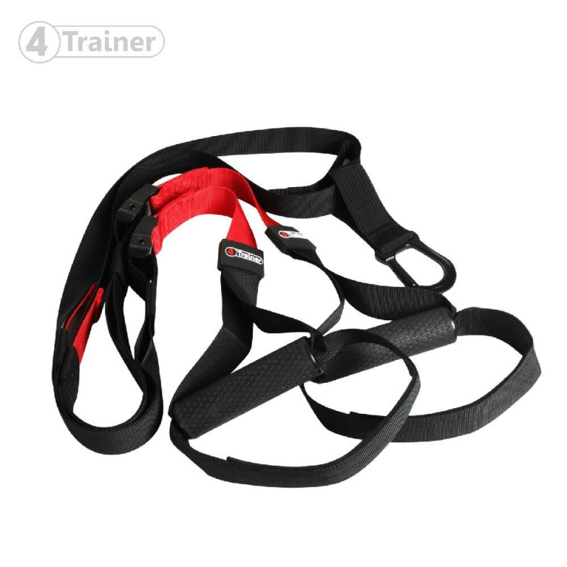 Sangles de Suspension | Kit 180cm Noir/Rouge | 4Trainer