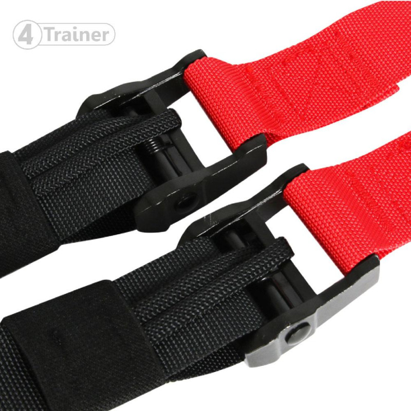 Sangles de Suspension | Kit 180cm Noir/Rouge | 4Trainer