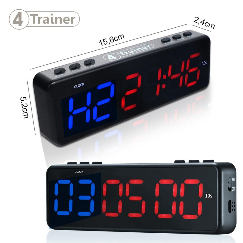 Timer d'Entraînement Mini Gym | Bluetooth LED | 4Trainer