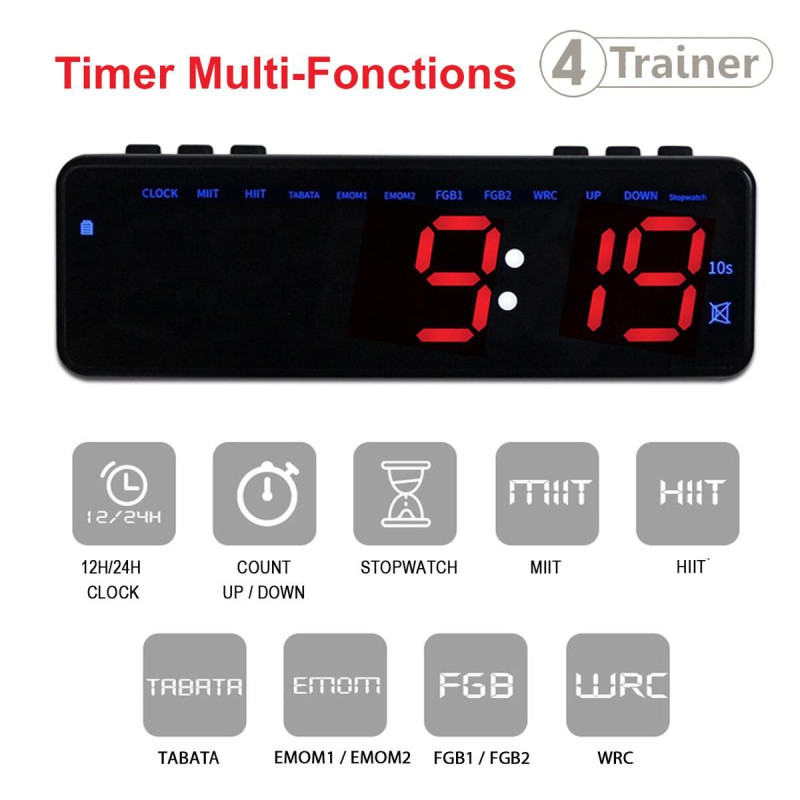Timer d'Entraînement Mini Gym | Bluetooth LED | 4Trainer