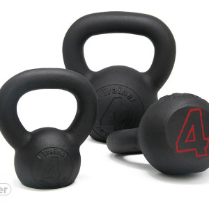 Kettlebell BL4CK IRON | 12kg Fonte Noir | 4Trainer