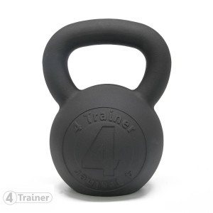 Kettlebell BL4CK IRON 24 kg | Fonte poudrée | 4Trainer