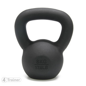Kettlebell BL4CK IRON | 12kg Fonte Noir | 4Trainer