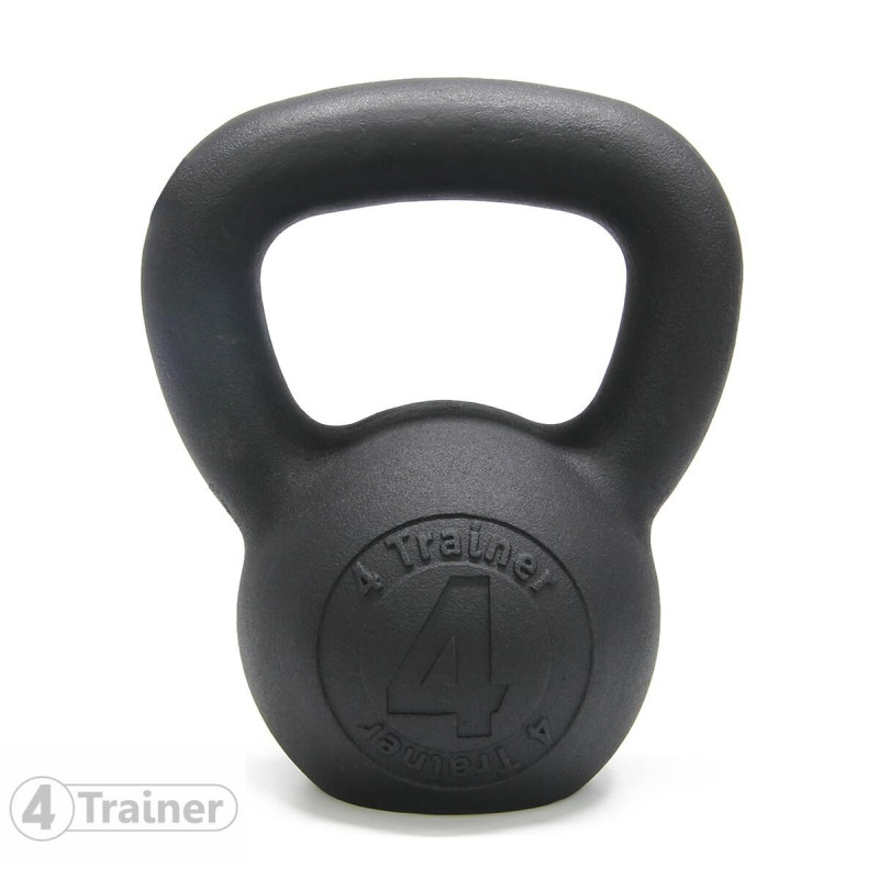 Kettlebell BL4CK IRON | 12kg Fonte Noir | 4Trainer