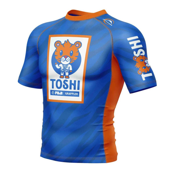 Rashguard Fuji Sports | Bleu/Orange | Toshi Kids