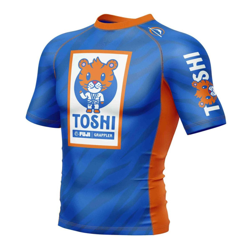 Rashguard Fuji Sports | Bleu/Orange | Toshi Kids