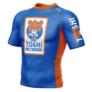 Rashguard Fuji Sports | Bleu/Orange | Toshi Kids