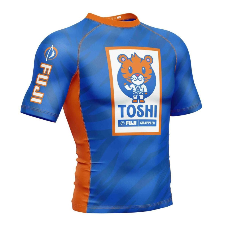 Rashguard Fuji Sports | Bleu/Orange | Toshi Kids