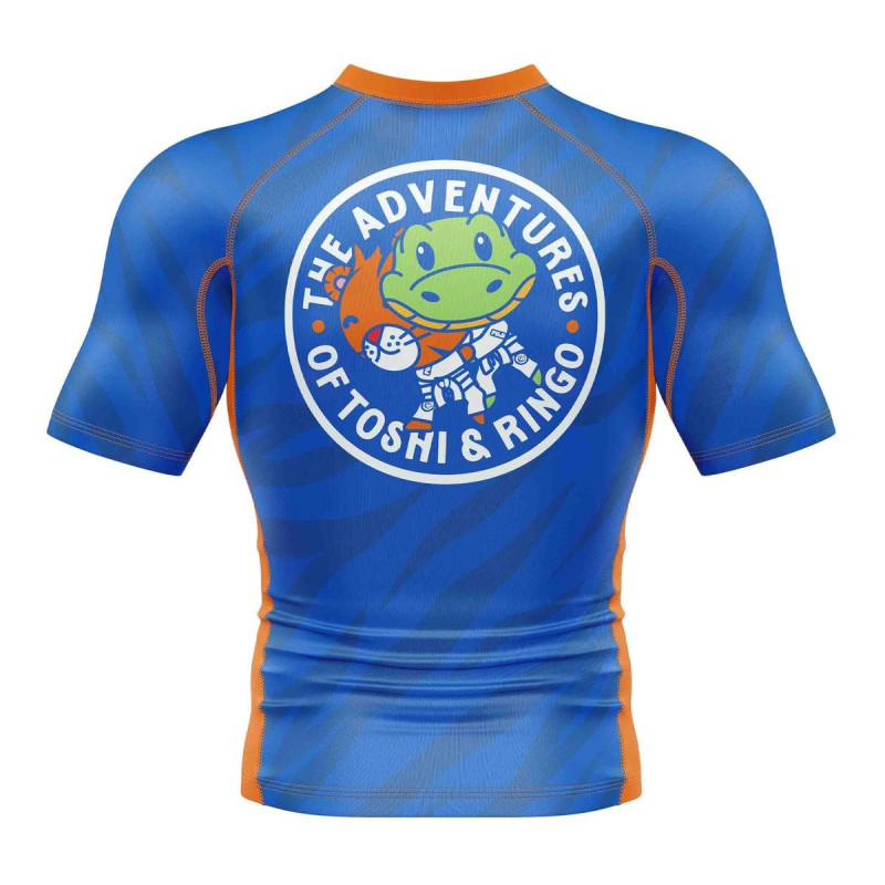 Rashguard Fuji Sports | Bleu/Orange | Toshi Kids