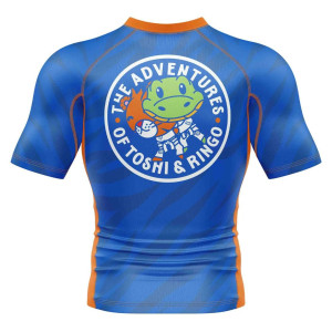 Rashguard Fuji Sports | Bleu/Orange | Toshi Kids