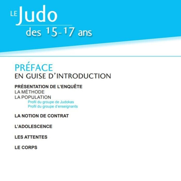 Livre Le Judo des 15-17 ans 4TRAINER | Guide Pédagogique Fédération Française