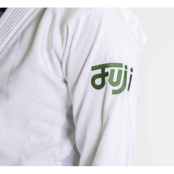 Kimono JJB Fuji Sports | Blanc/Vert | Flow-Tech