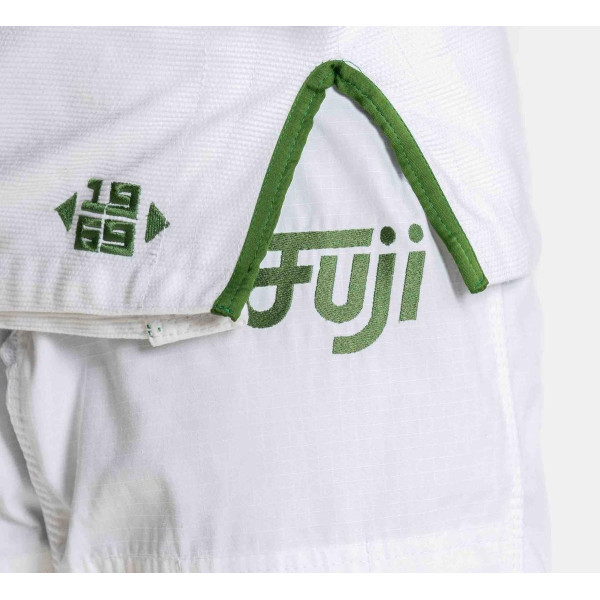 Kimono JJB Fuji Sports | Blanc/Vert | Flow-Tech