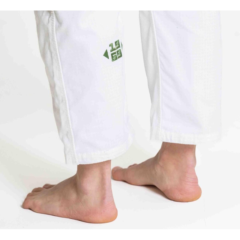 Kimono JJB Fuji Sports | Blanc/Vert | Flow-Tech