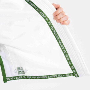 Kimono JJB Fuji Sports | Blanc/Vert | Flow-Tech