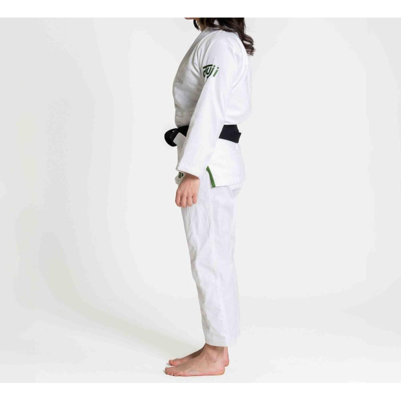 Kimono JJB Fuji Sports | Blanc/Vert | Flow-Tech