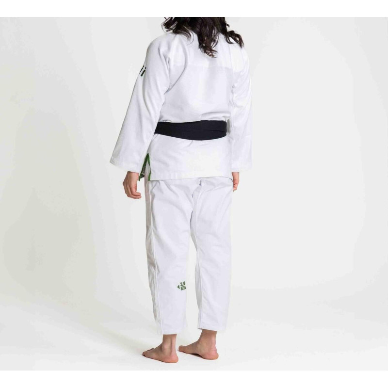 Kimono JJB Fuji Sports | Blanc/Vert | Flow-Tech