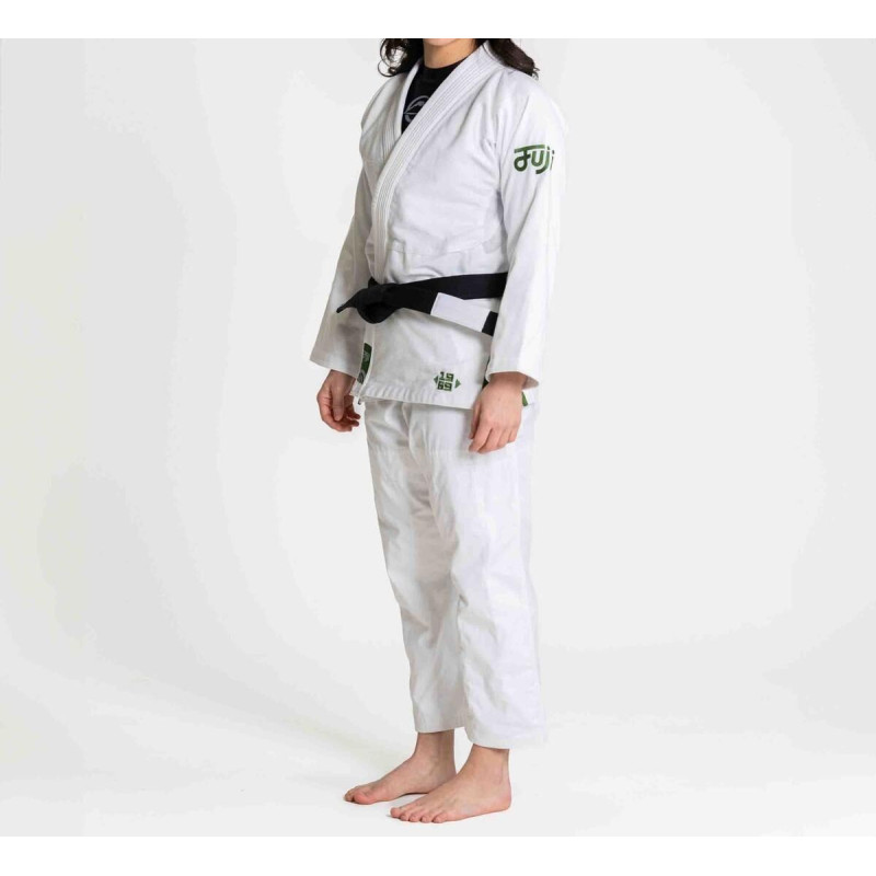Kimono JJB Fuji Sports | Blanc/Vert | Flow-Tech