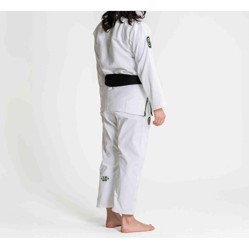 Kimono JJB Fuji Sports | Blanc/Vert | Flow-Tech