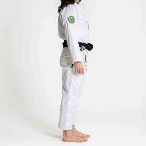 Kimono JJB Fuji Sports | Blanc/Vert | Flow-Tech