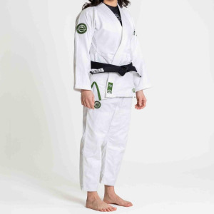 Kimono JJB Fuji Sports | Blanc/Vert | Flow-Tech