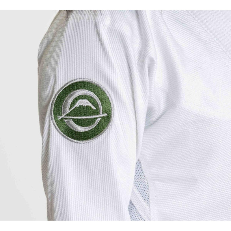 Kimono JJB Fuji Sports | Blanc/Vert | Flow-Tech