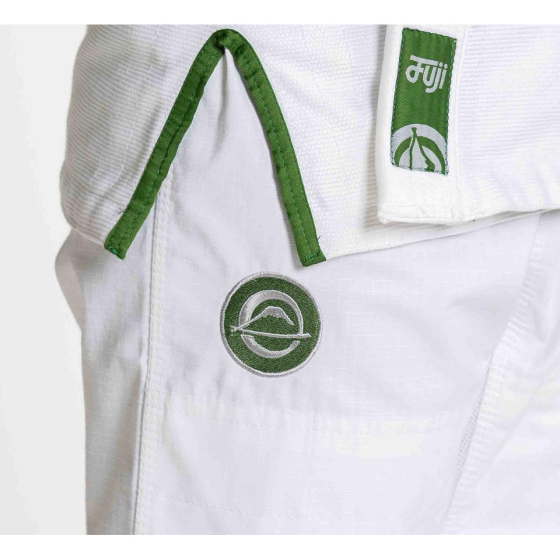 Kimono JJB Fuji Sports | Blanc/Vert | Flow-Tech