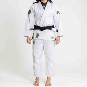 Kimono JJB Fuji Sports | Blanc/Vert | Flow-Tech