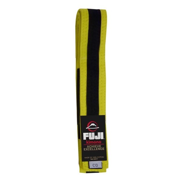 Ceinture JJB Fuji Sports | Jaune/Noire | Enfant | IBJJF