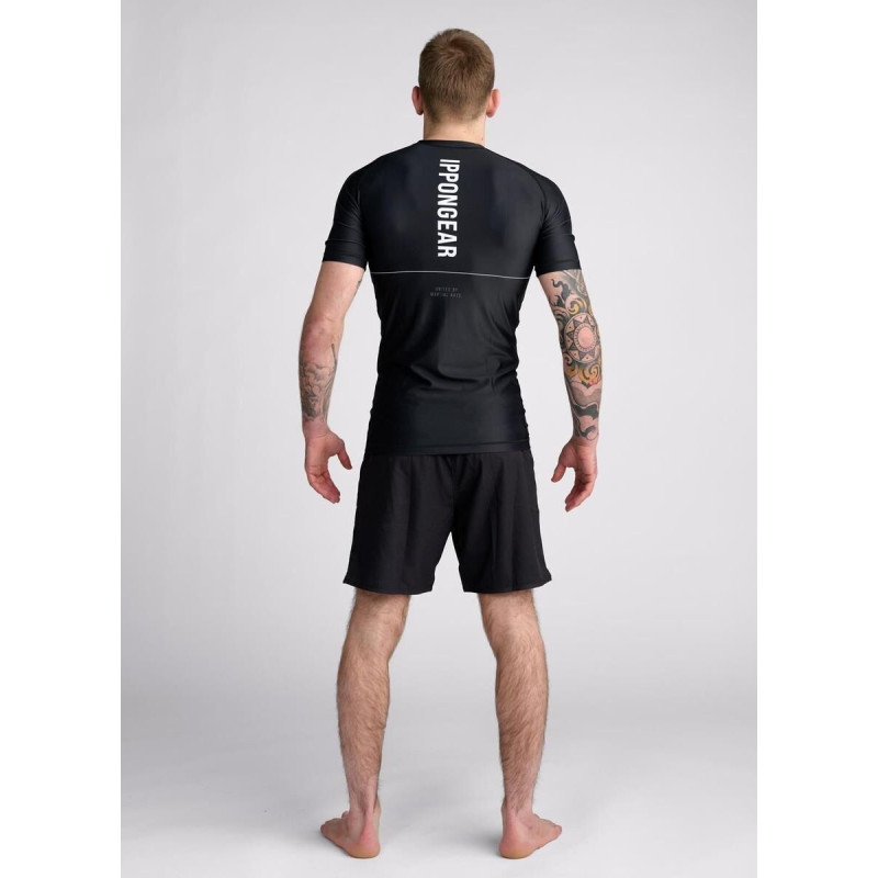 Rashguard Manches Courtes Noir- Rashguard IPPONGEAR - UBMA