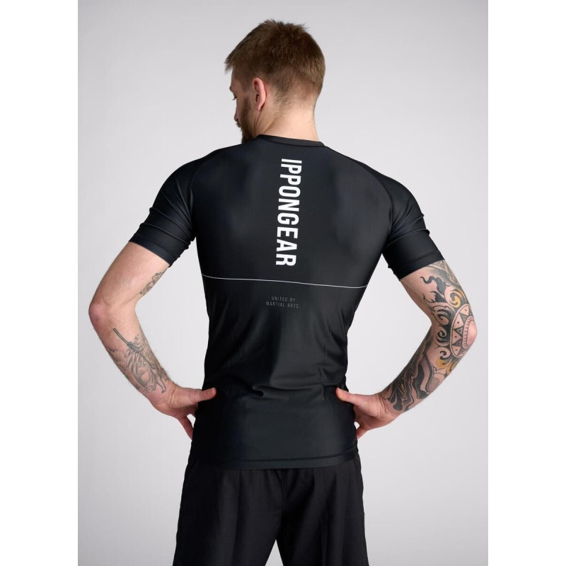 Rashguard Manches Courtes Noir- Rashguard IPPONGEAR - UBMA