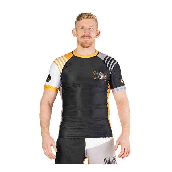 Rashguard Fuji Sports | Noir/Orange | Linear Lockdown