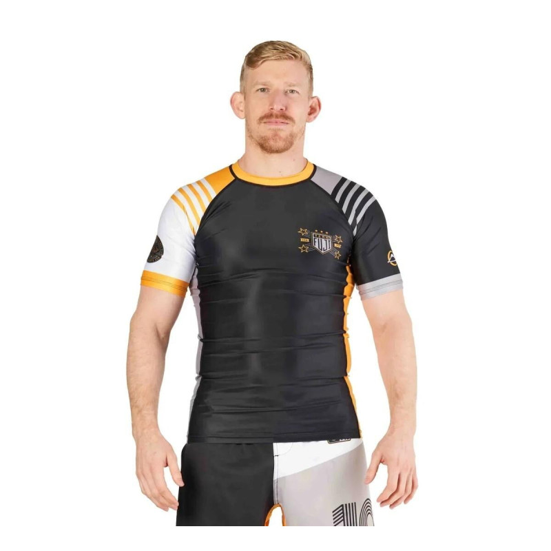Rashguard Fuji Sports | Noir/Orange | Linear Lockdown