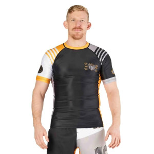 Rashguard Fuji Sports | Noir/Orange | Linear Lockdown