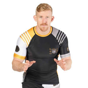 Rashguard Fuji Sports | Noir/Orange | Linear Lockdown