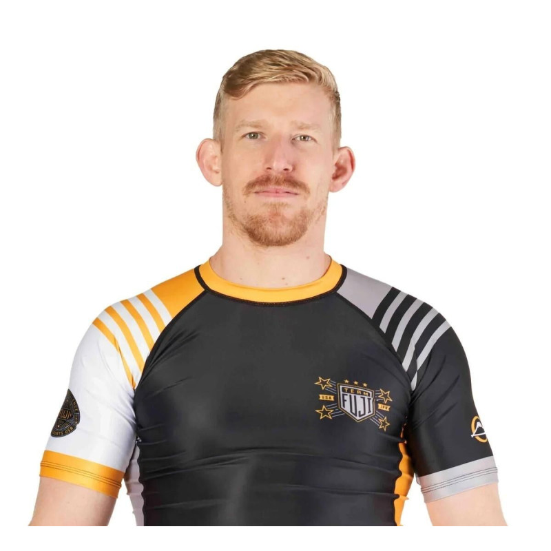 Rashguard Fuji Sports | Noir/Orange | Linear Lockdown