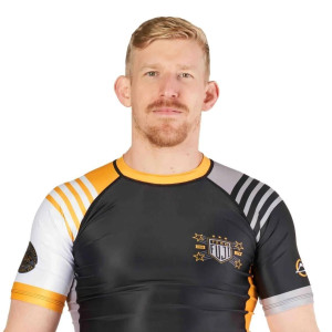Rashguard Fuji Sports | Noir/Orange | Linear Lockdown