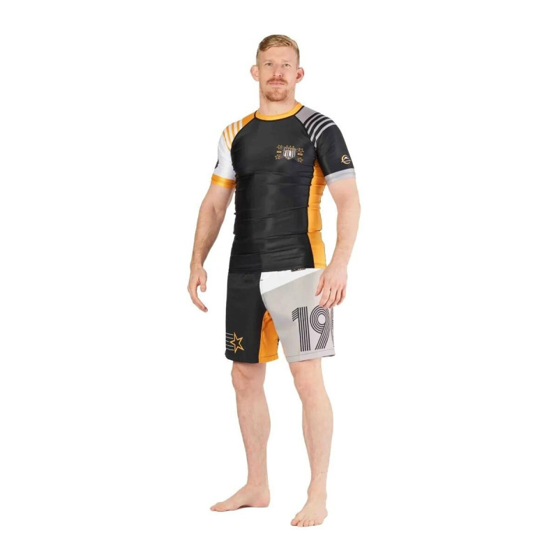 Rashguard Fuji Sports | Noir/Orange | Linear Lockdown